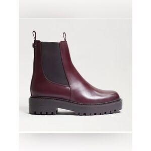 Sam Edelman Women's Laguna Burgundy Chelsea Boots Leather Ankle Boot 7M